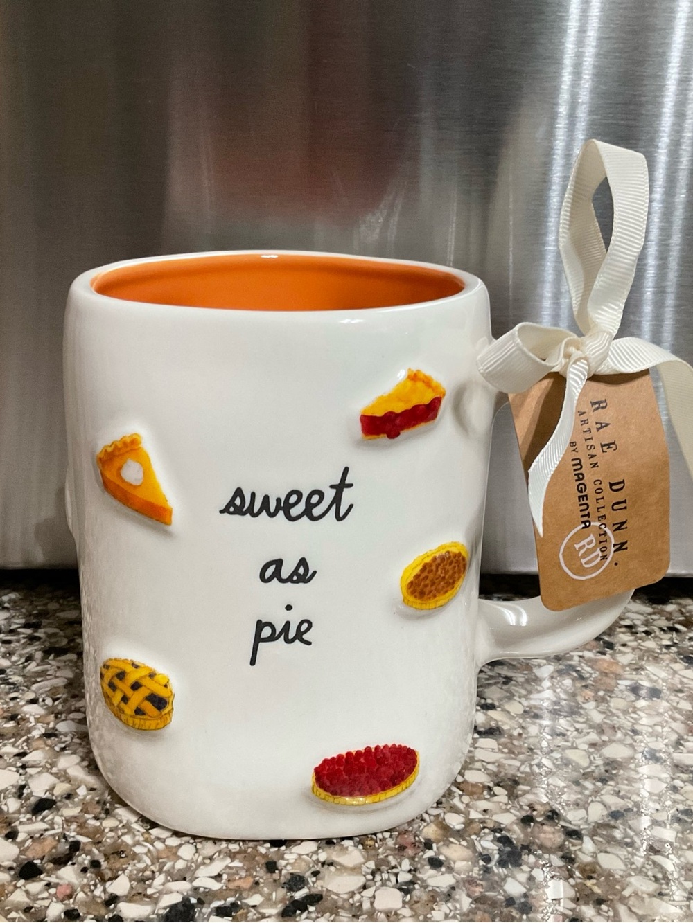 Rae Dunn 'Sweet As Pie’ White & Orange Mug